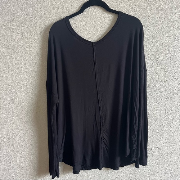 Free People Moonshine V-Beck Black Off-Shoulder Long Sleeve Tunic Medium - Picture 8 of 10